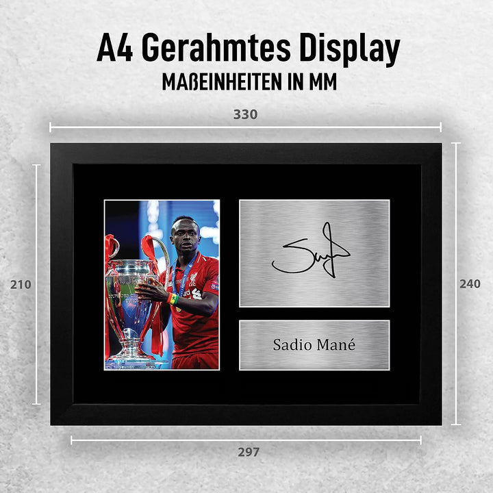 HWC Trading Sadio Mane A4 Gerahmte Signiert Gedruckt Autogramme Bild Druck-Fotoanzeige Geschenk Für