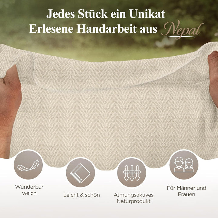 Unisex-Kaschmirschal – Handgewebte Stola Aus 100% Kaschmirwolle – Warmer Wickelschal, Halstuch, Kopf