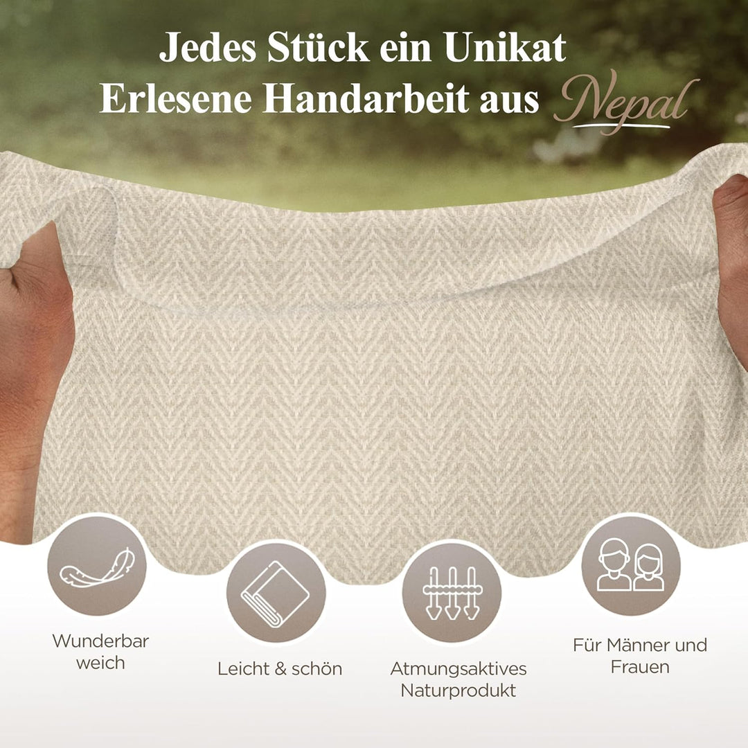 Unisex-Kaschmirschal – Handgewebte Stola Aus 100% Kaschmirwolle – Warmer Wickelschal, Halstuch, Kopf