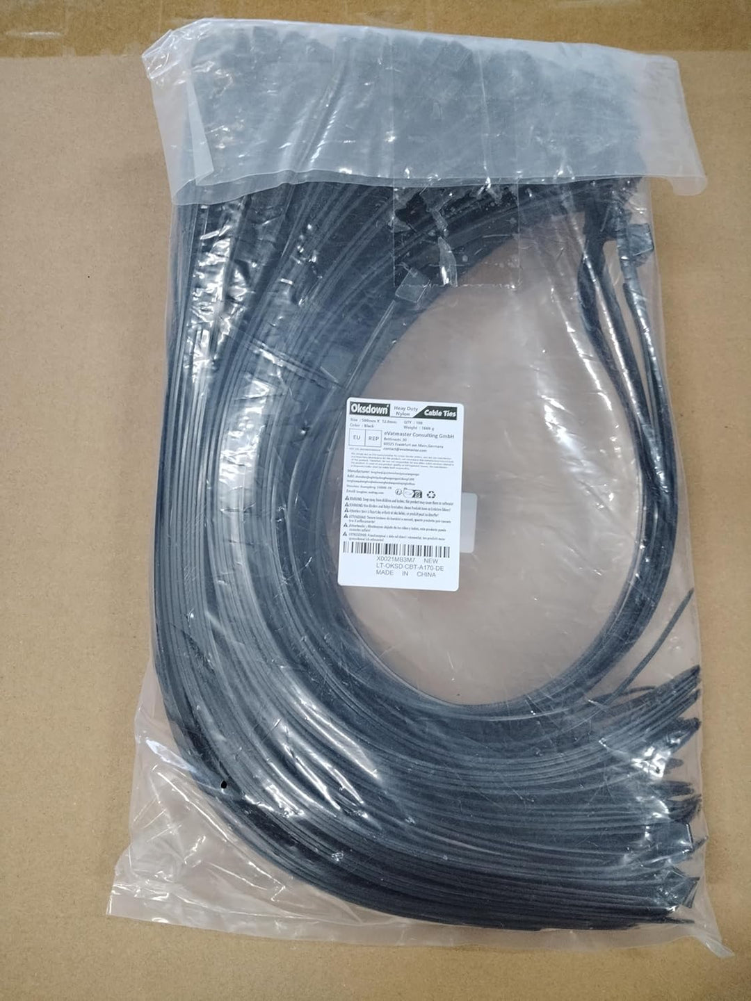 Oksdown 500mm × 12,0mm Breit 100 Stück Extra Stark Kabelbinder mit 100 kg Zugfestigkeit Schwarz UV-B