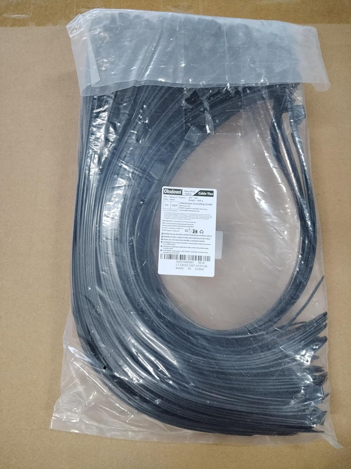 Oksdown 500mm × 12,0mm Breit 100 Stück Extra Stark Kabelbinder mit 100 kg Zugfestigkeit Schwarz UV-B