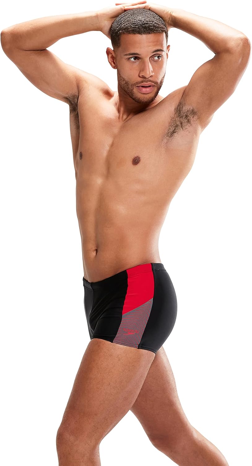 Speedo Herren Dive I Aquashort 26 Schwarz/Fed Rot/Dove Grau, 26 Schwarz/Fed Rot/Dove Grau