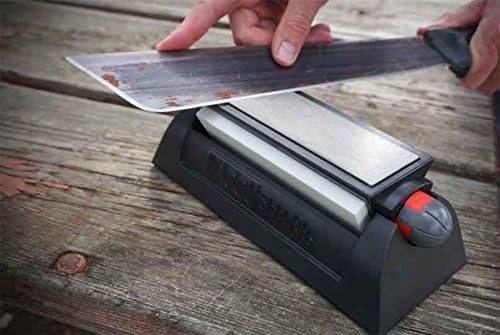 ACCUSHARP Deluxe Tri-Stone Messer- und Werkzeug-Schärfsystem-Set, rutschfest, montierbare Gummigriff