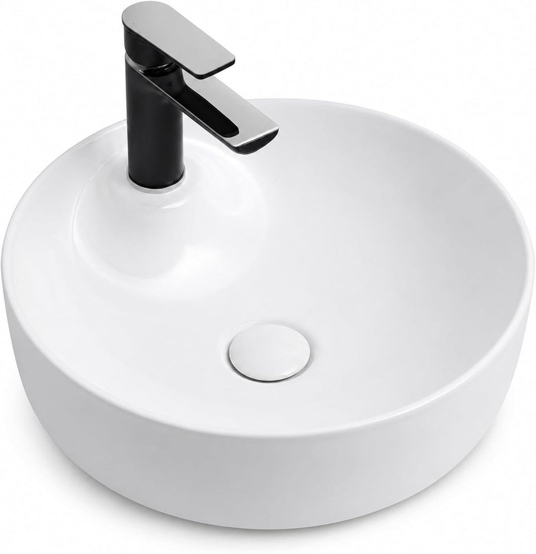 Art-of-Baan® Keramik-Aufsatzwaschbecken I Waschbecken mit Lotus-Effekt I Handwaschbecken in Weiss I