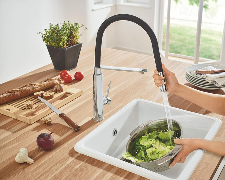 GROHE Concetto, Profi Küchenarmatur mit 2 Strahlarten (Wasserhahn Küche mit ausziehbarer Profibrause
