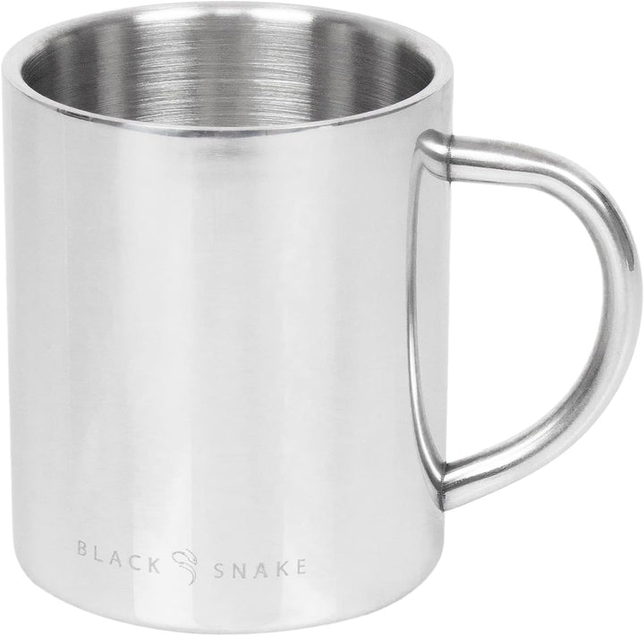 Black Snake® Camping Geschirr Set - Flacher & tiefer Teller mit Besteck und Tasse - Edelstahl Outdoo