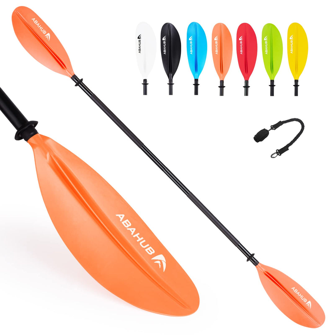 Abahub 218/230/241cm Kajak Paddel Aluminium Doppelpaddel mit Paddelleine für Kajakfahren Ruderboot K