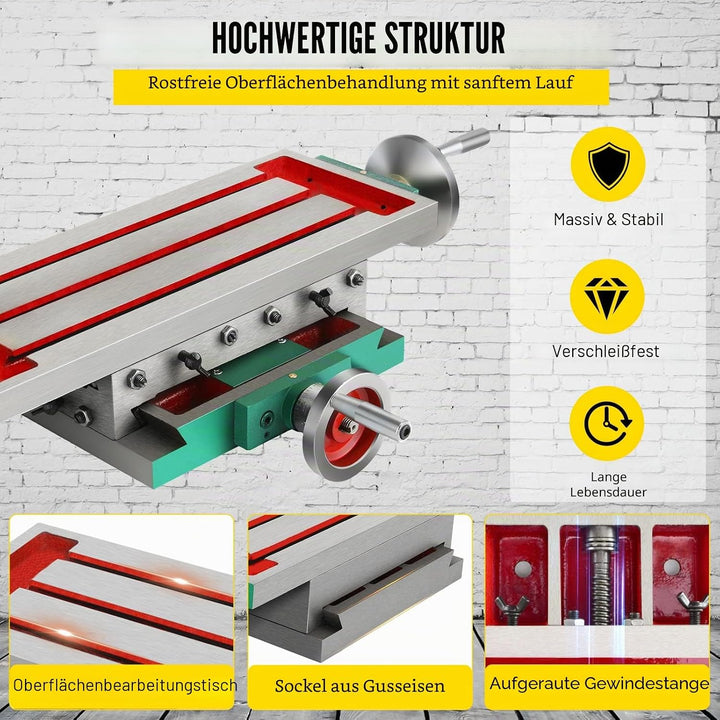SucceBuy 450 x 170 mm Tisch Milling Machine Multifunktionale Arbeitstisch Frästisch zum Bohren und F