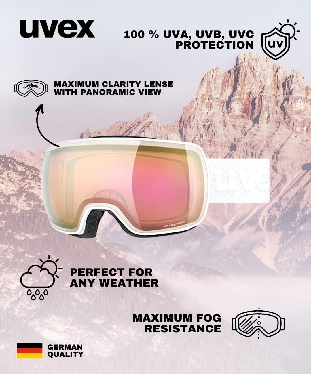 uvex Unisex Compact Fm Skibrille (1er Pack) Einheitsgrösse navy matt/silver-blue, Einheitsgrö&#