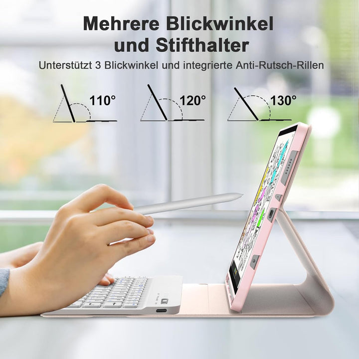 IVEOPPE Hülle mit Tastatur für Samsung Galaxy Tab A11 8.7 Zoll, Deutsches QWERTZ Keyboard, Magnetisc