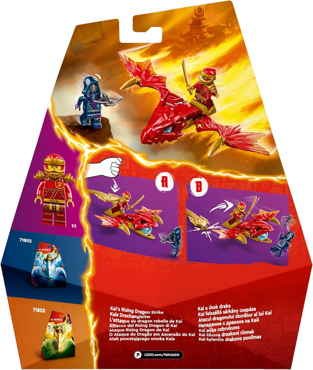 LEGO NINJAGO Kais Drachengleiter, Ninja-Set mit Drachen-Spielzeug und Figuren inkl. Kai-Minifigur mi