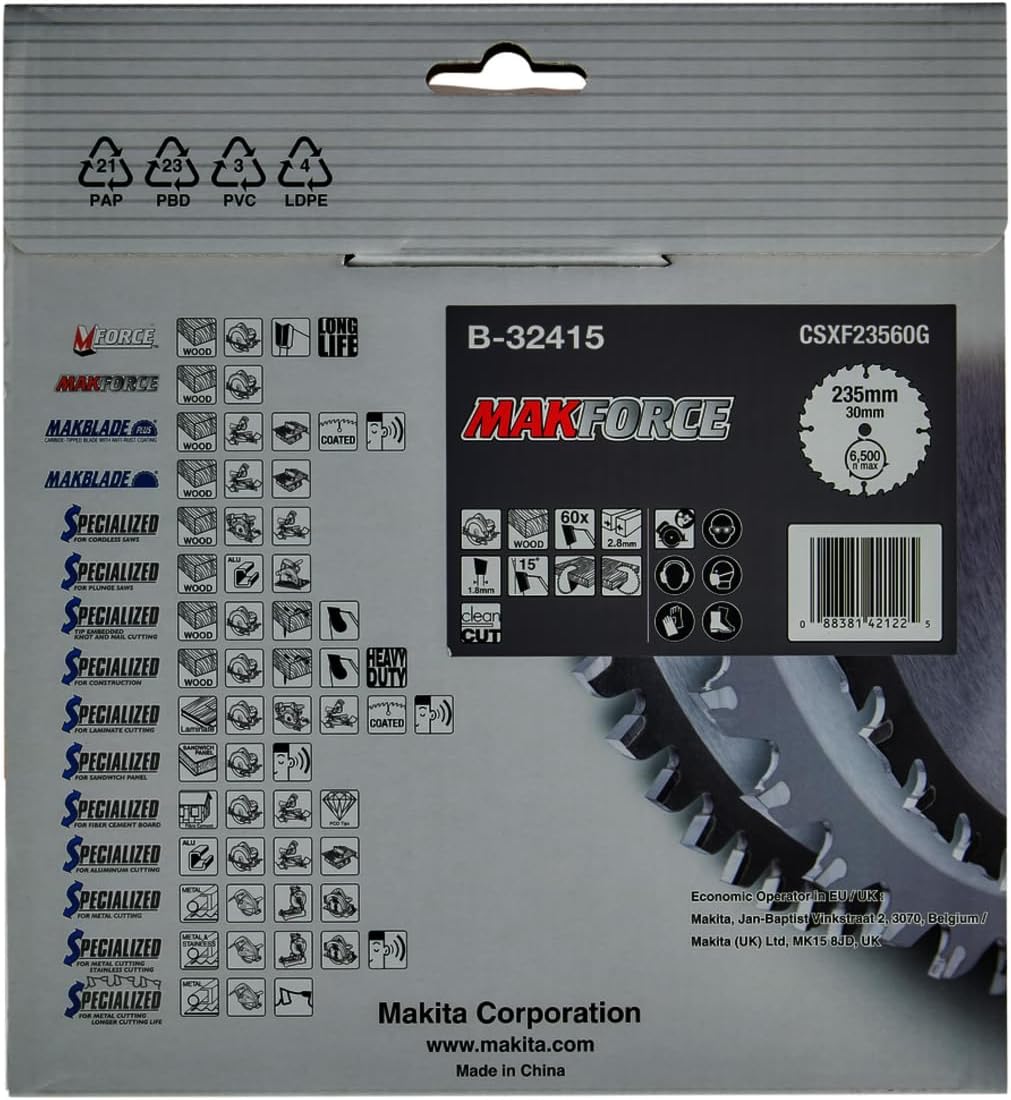 Makita MakForce Saegeblatt, 235 x 30 mm, 60Z, B-32415
