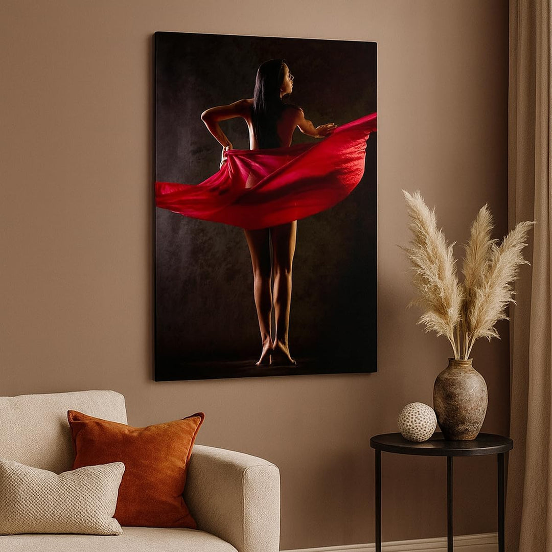 Bilder auf Leinwand 55x100cm Leinwandbild mit Rahmen Schönheit Körper Tänzer Mädchen Gross Wanddeko