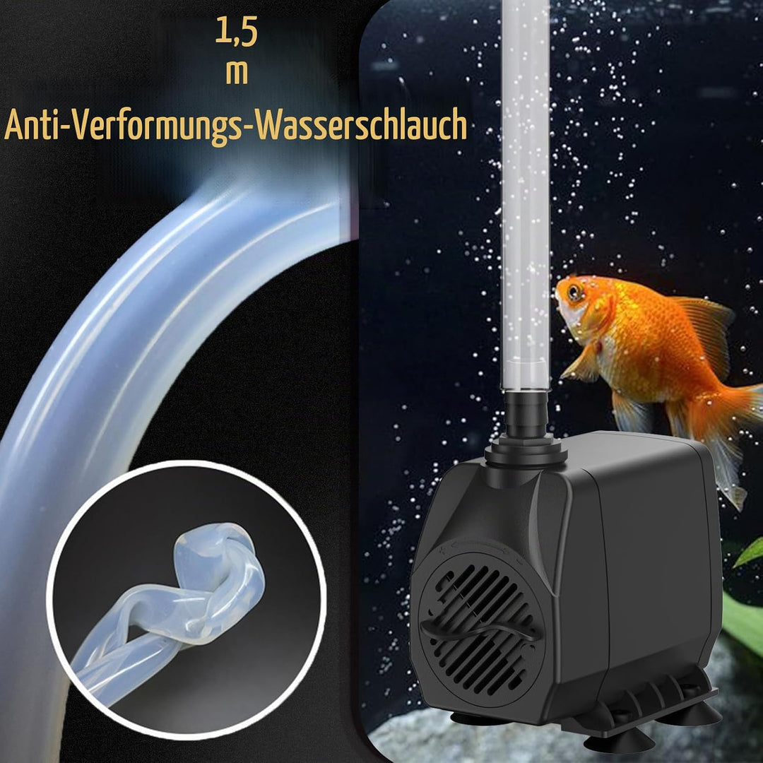 Knifel Springbrunnenpumpe 45W 2500L/H Automatische Abschaltung bei Niedrigwasser Schutz vor überhitz