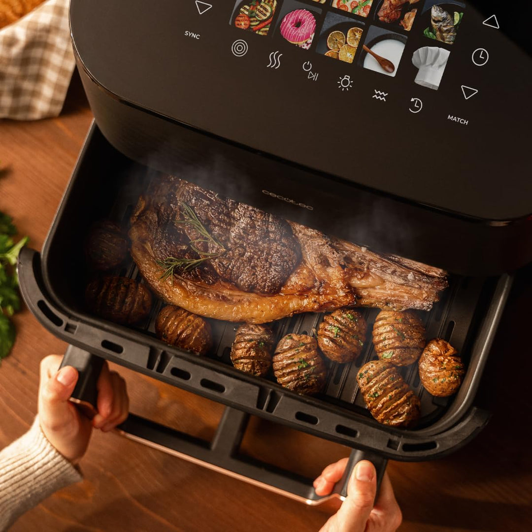 Cecotec Heissluftfritteuse ohne Öl - 10L - Grill - Doppelwiderstand - Integrierter Smoker - Air Frye