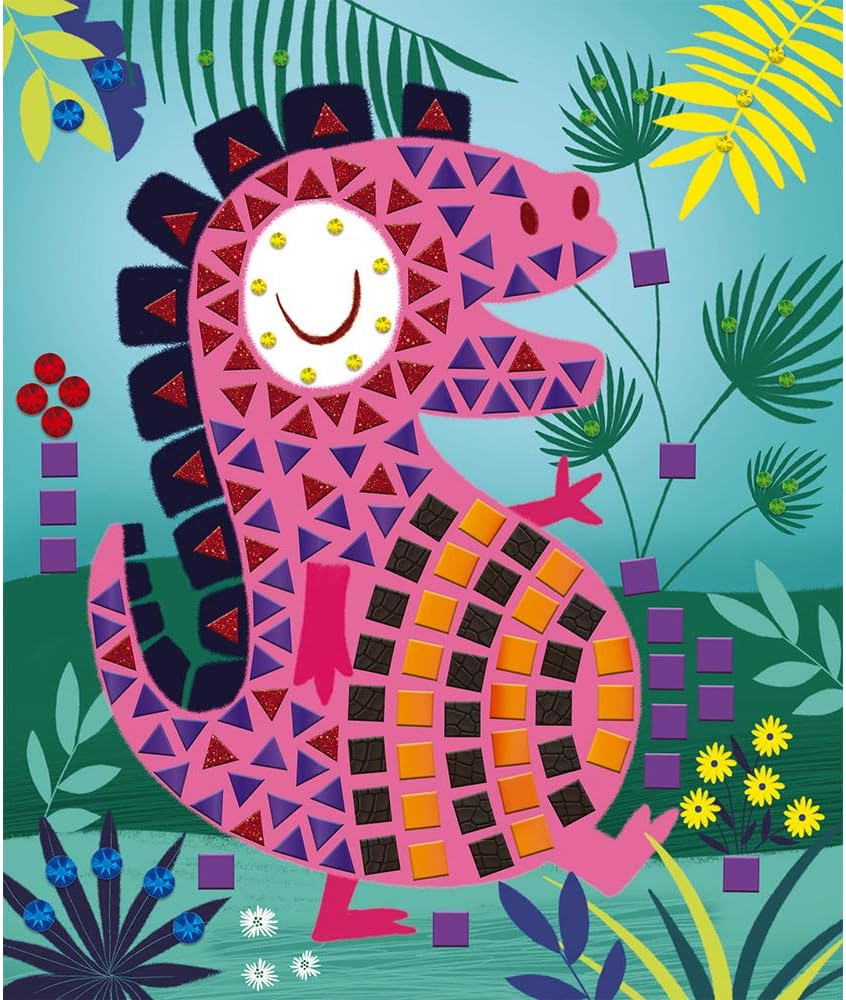 Janod - From 4 years old - Creative Kit - Dinosaur Mosaics - Calm Workshops - Creative Leisure - Dex