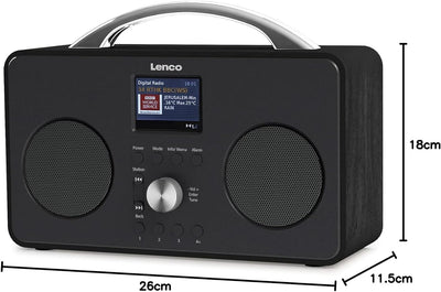 Lenco PIR-645 - tragbares Internetradio - W-LAN - DAB+ und FM Empfänger - Bluetooth - 2,6“ TFT Bilds