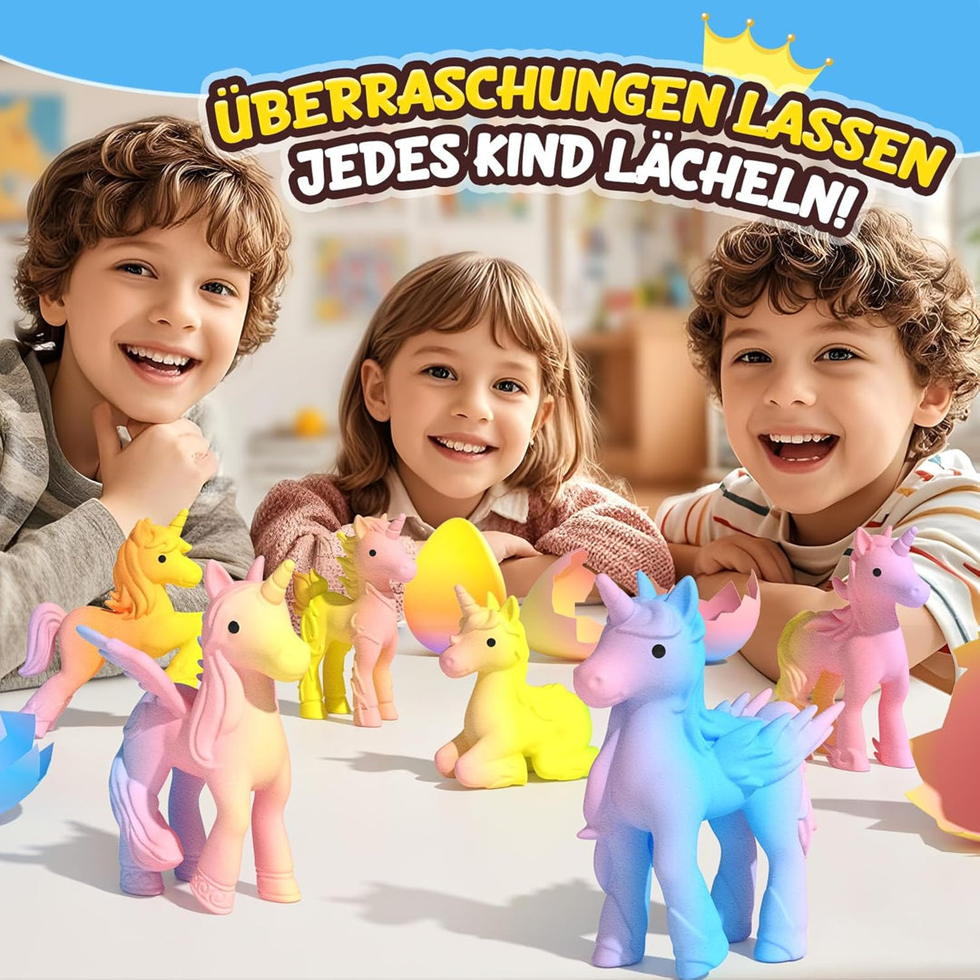 Coodoo Einhorn Schlüpft Regenbogeneier für Kinder - 6er Pack Einhorn Geschenke für Mädchen & Jungen,