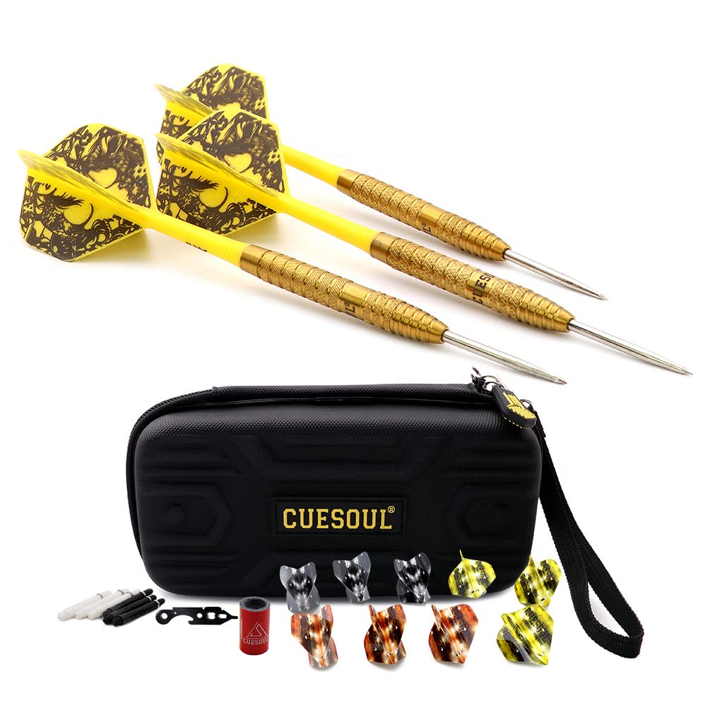 CUESOUL Big Beast 90% 26g/27g Steel Tip Tungsten Dart Set mit Dart Case 26g CSBB-90Y26K6, 26g CSBB-9