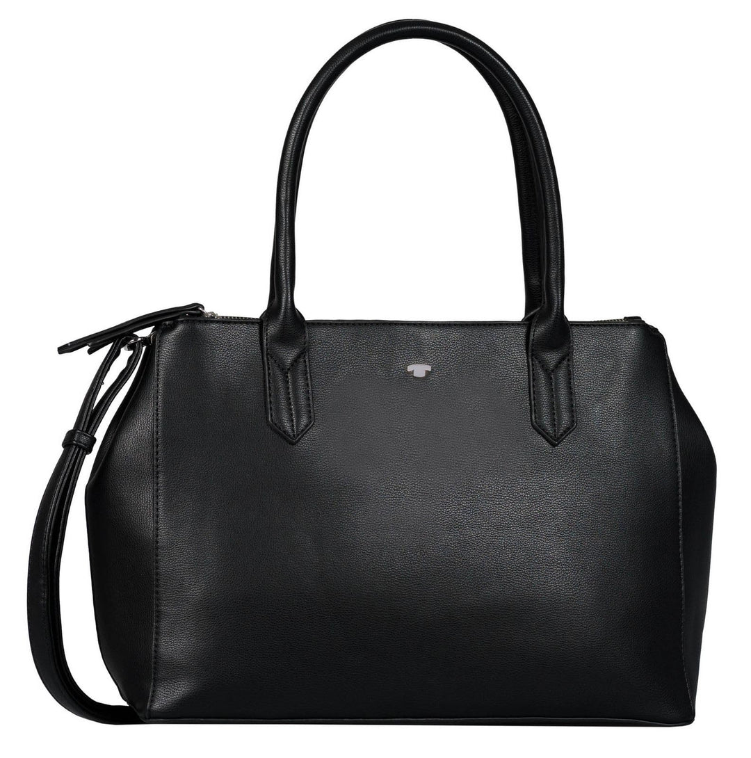 TOM TAILOR bags Roma Damen Shopper Umhängetasche Reissverschluss 36 x 14 x 27 Schwarz, 36 x 14 x 27