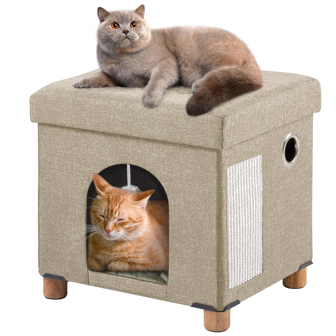 BRIAN & DANY BRIAN & DANY Faltbare Katzenhöhle Grosse Katzen, Katzenhaus Höhle für Katzen mit Kratzb