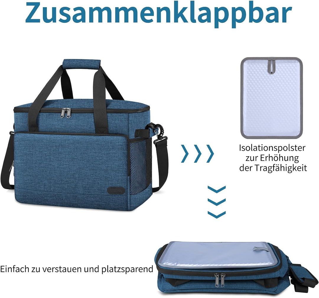 Lubardy 15L Kühltasche Klein 30L Kühltasche Gross Faltbar Kühlkorb Thermotasche Wasserdicht Kühlbox