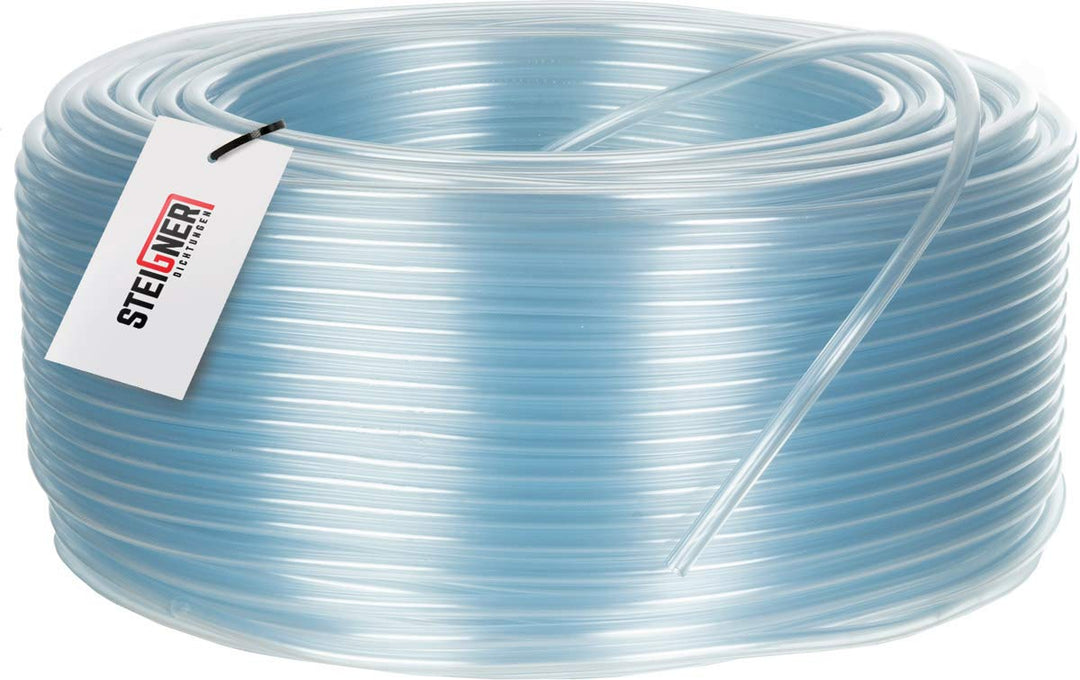 STEIGNER Benzinschlauch Wasserschlauch PVC Schlauch Transparent, Durchmesser: 3-5 mm, Länge: 50 m, S