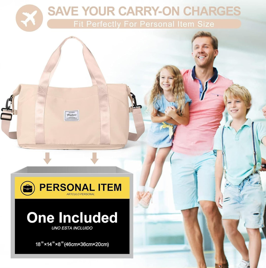 Reisetasche Damen Sporttasche mit Kulturbeutel 40x20x25 Ryanair Handgepäck Tasche Weekender Bag Schw