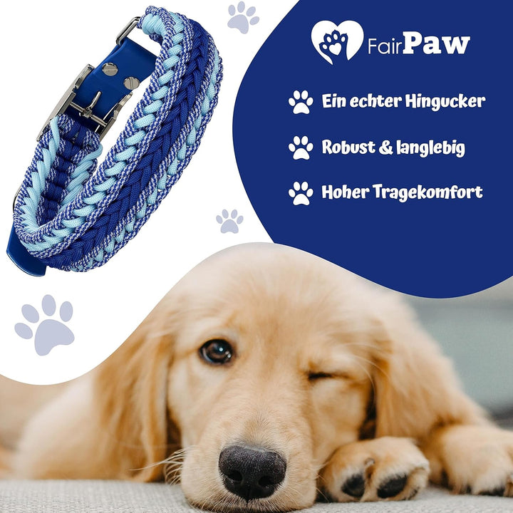Hunde Halsband aus Paracord geflochten - Nachhaltig & Handgefertigt - Dog Collar - Breites Hundehals