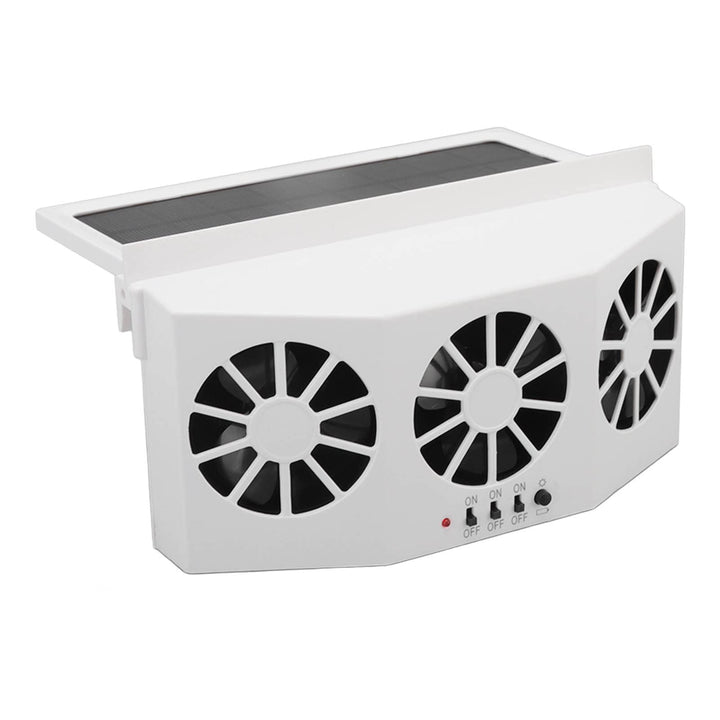 Srliya Solar Angetriebener Autokühler Grosser Weitwinkel 3 -Lüfter Deodorant Energy Saving Car Auspu
