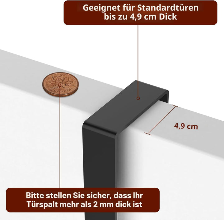 YBING Tür-Organizer mit Haken, 3-stöckig, Handtuchaufhänger, Körbe, Metall, hinter hängendem Aufbewa