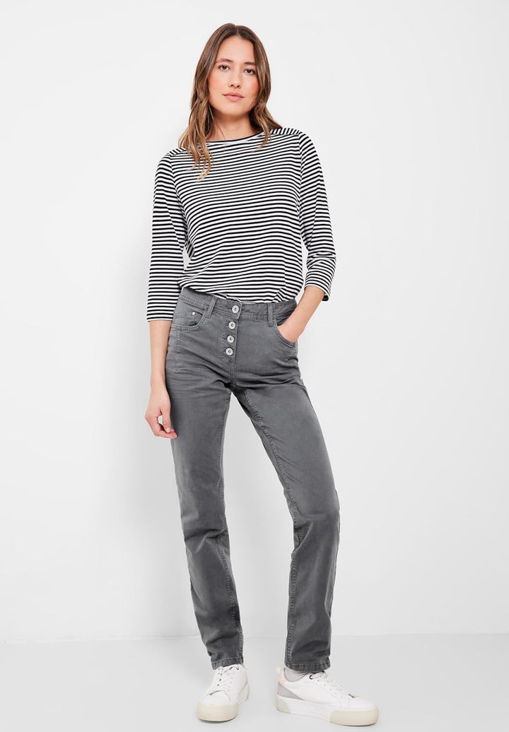 Cecil Damen Baumwollhose Loose 25W / 30L Cool Grey, 25W / 30L Cool Grey