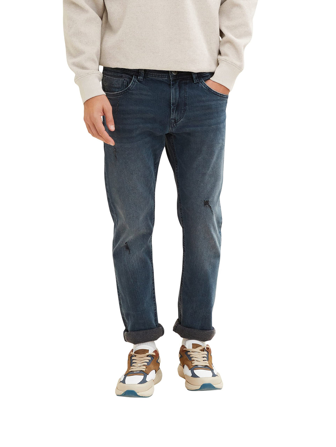 TOM TAILOR Herren Troy Slim Jeans 34W / 36L 10172 - Mid Stone Blue Black Denim, 34W / 36L 10172 - Mi