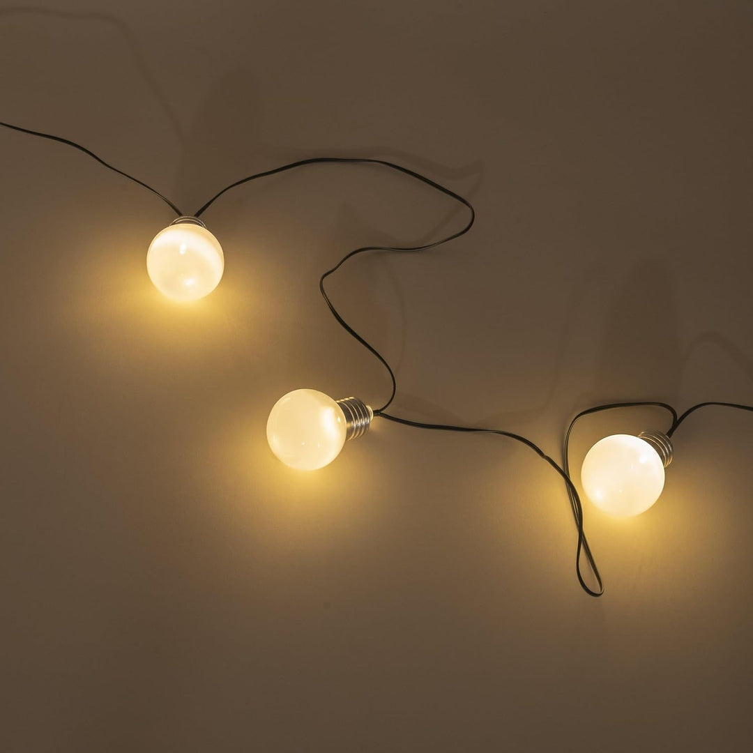 Esotec Solar Glühbirnen Lichterkette Shining Bulbs, 10m, 20 LEDs, warmweiss, Zuleitung 2m, Akku, Sol