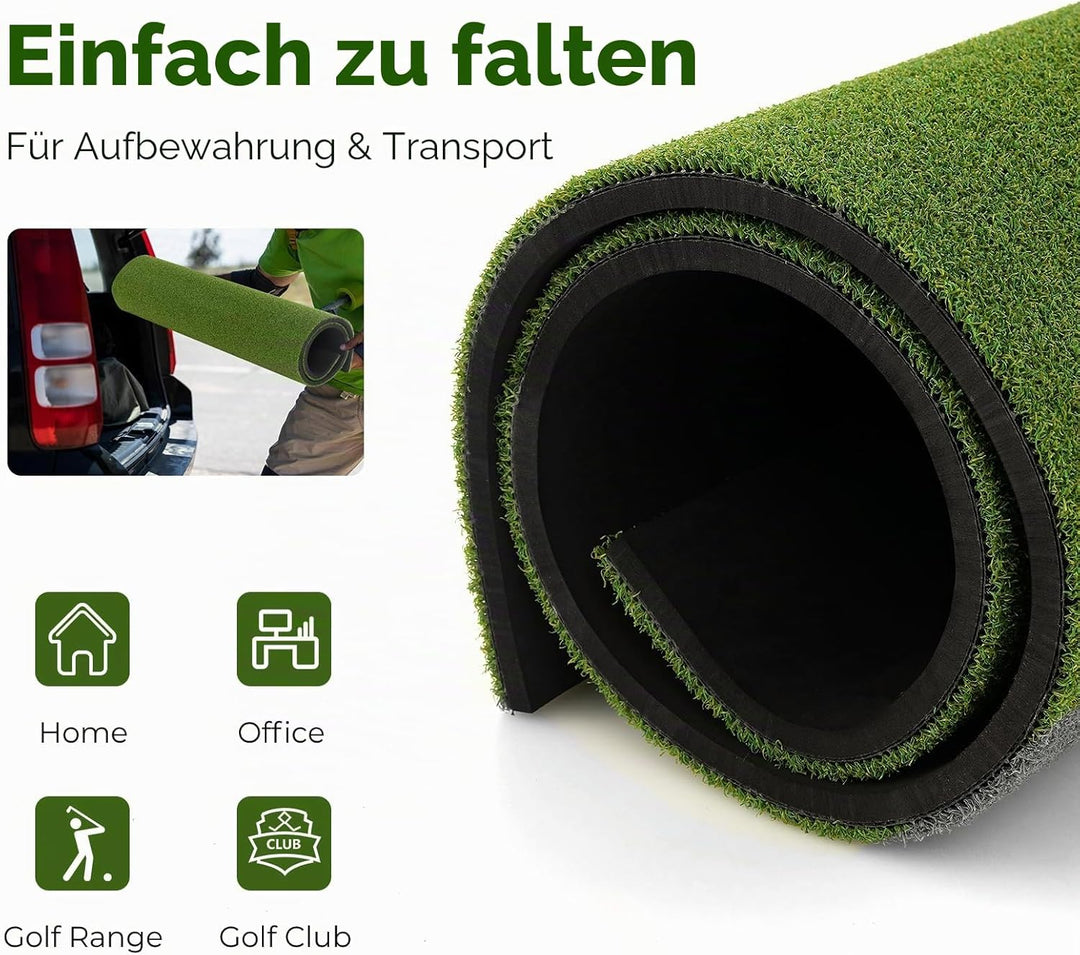 LIFEZEAL Golf Übungsmatte, Abschlagmatte Golf mit 6 Abschlagpositionen, Outdoor Sports Golf Training