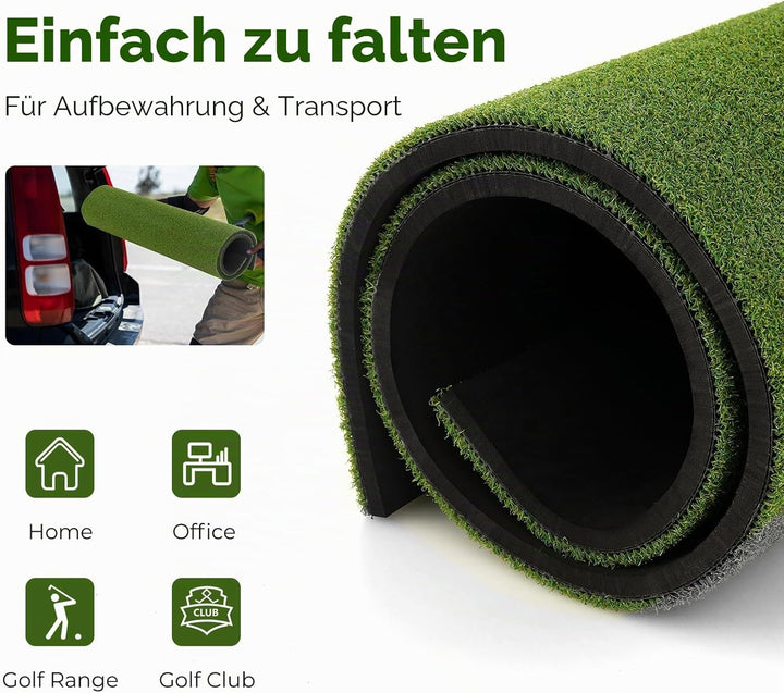 LIFEZEAL Golf Übungsmatte, Abschlagmatte Golf mit 6 Abschlagpositionen, Outdoor Sports Golf Training