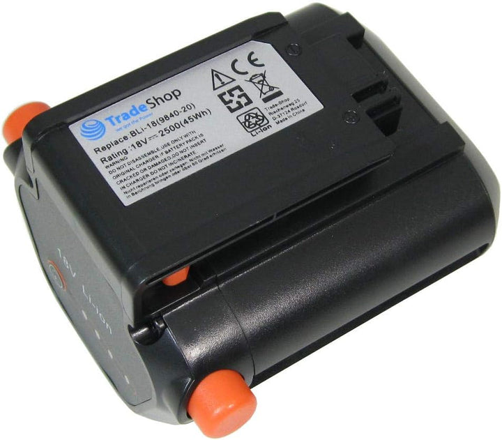 Hochleistungs Li-Ion Akku 18V / 2500mAh kompatibel mit Gardena 09840-20 BLi-18, 8877 9335 8881 8866