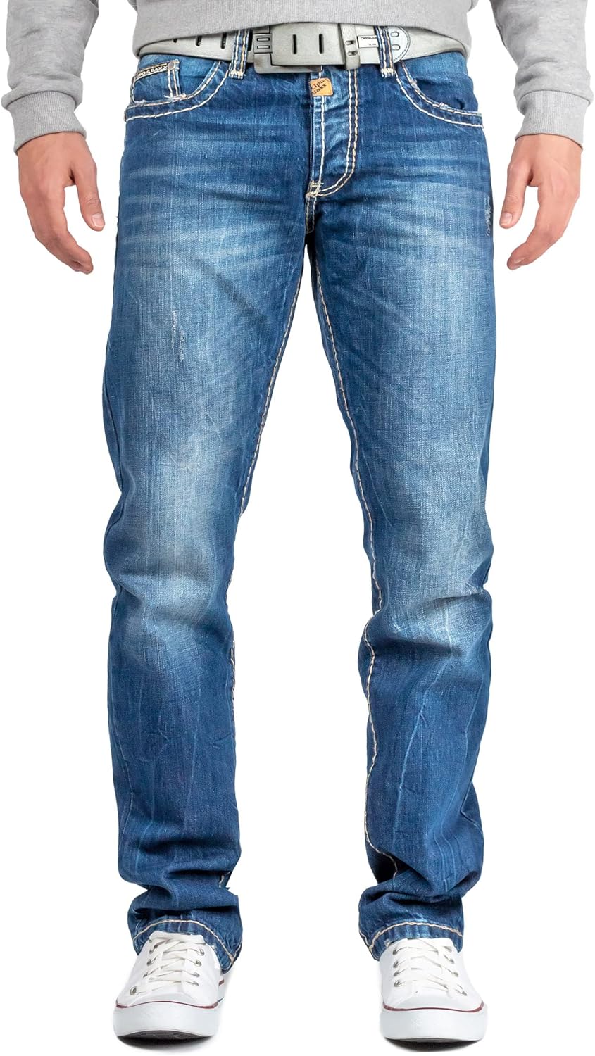 Cipo & Baxx Herren Jeans mit dicken Nähten 29W / 30L Blau - 04, 29W / 30L Blau - 04