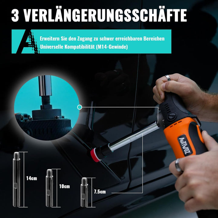 AUTIWOZ Mini Poliermaschine Auto, 600W Polierer mit 6 Variable Geschwindigkeiten 2800-6800 RPM, Abne