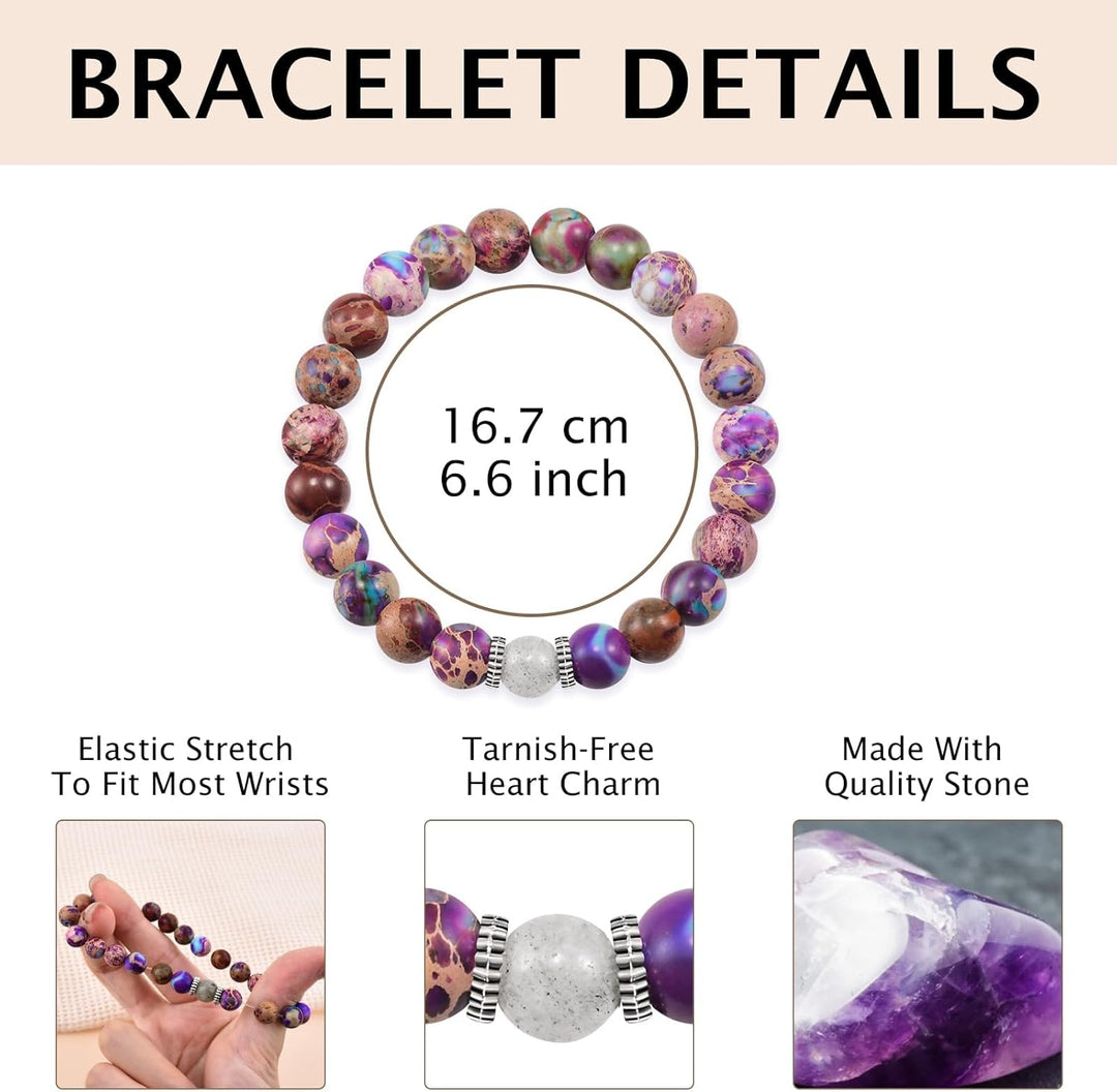 CheersLife Geschenke für Mama, Perlen Stein Armband, Mama Geschenk von Tochter Sohn, Geburtstagsgesc