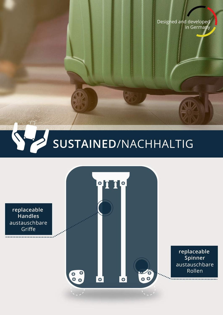suitline - Handgepäck Hartschalen-Koffer Koffer Trolley Rollkoffer Reisekoffer, TSA, 55 cm, ca. 34 L