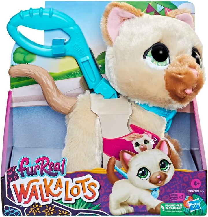 FurReal Walkalots Grosse Racker interaktive Spielzeugkatze zum Gassigehen, mit Geräuschen und Reakti