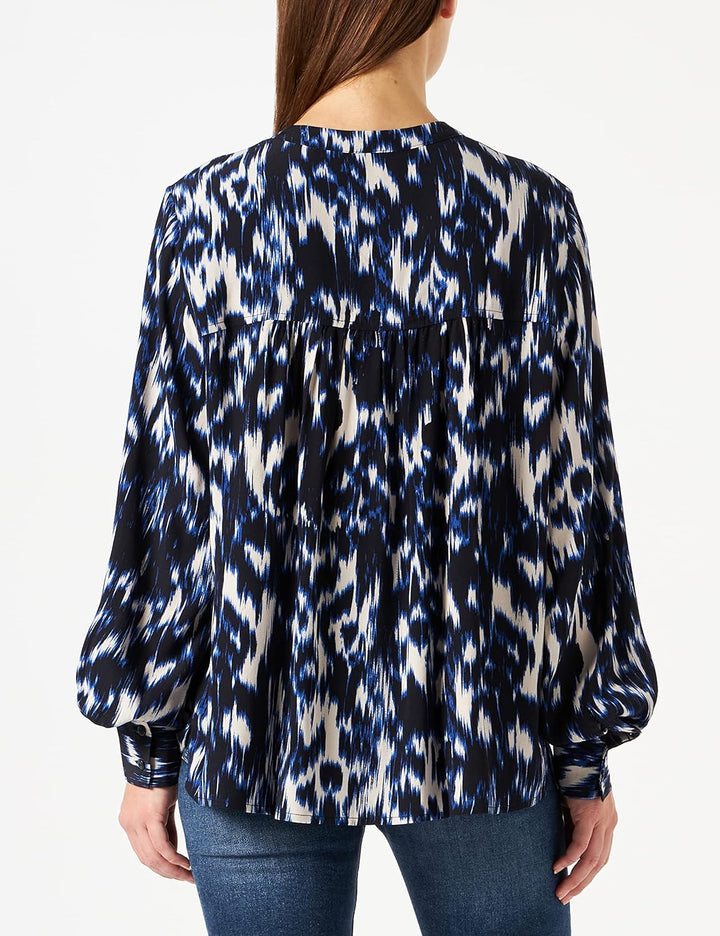 PART TWO Damen Ryapw Sh T-Shirt 32 Dark Navy Ikat Print, 32 Dark Navy Ikat Print
