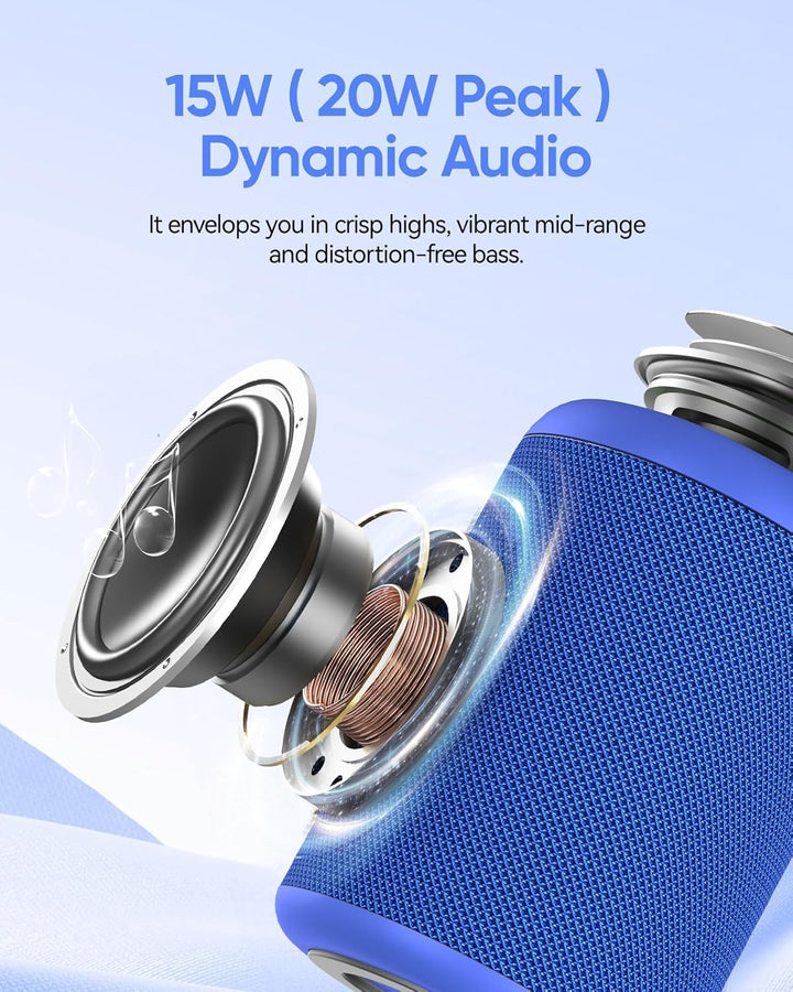 AY Tragbarer Bluetooth Lautsprecher mit Licht, Musikbox Bluetooth mit Leistungsstarker Kristallklare