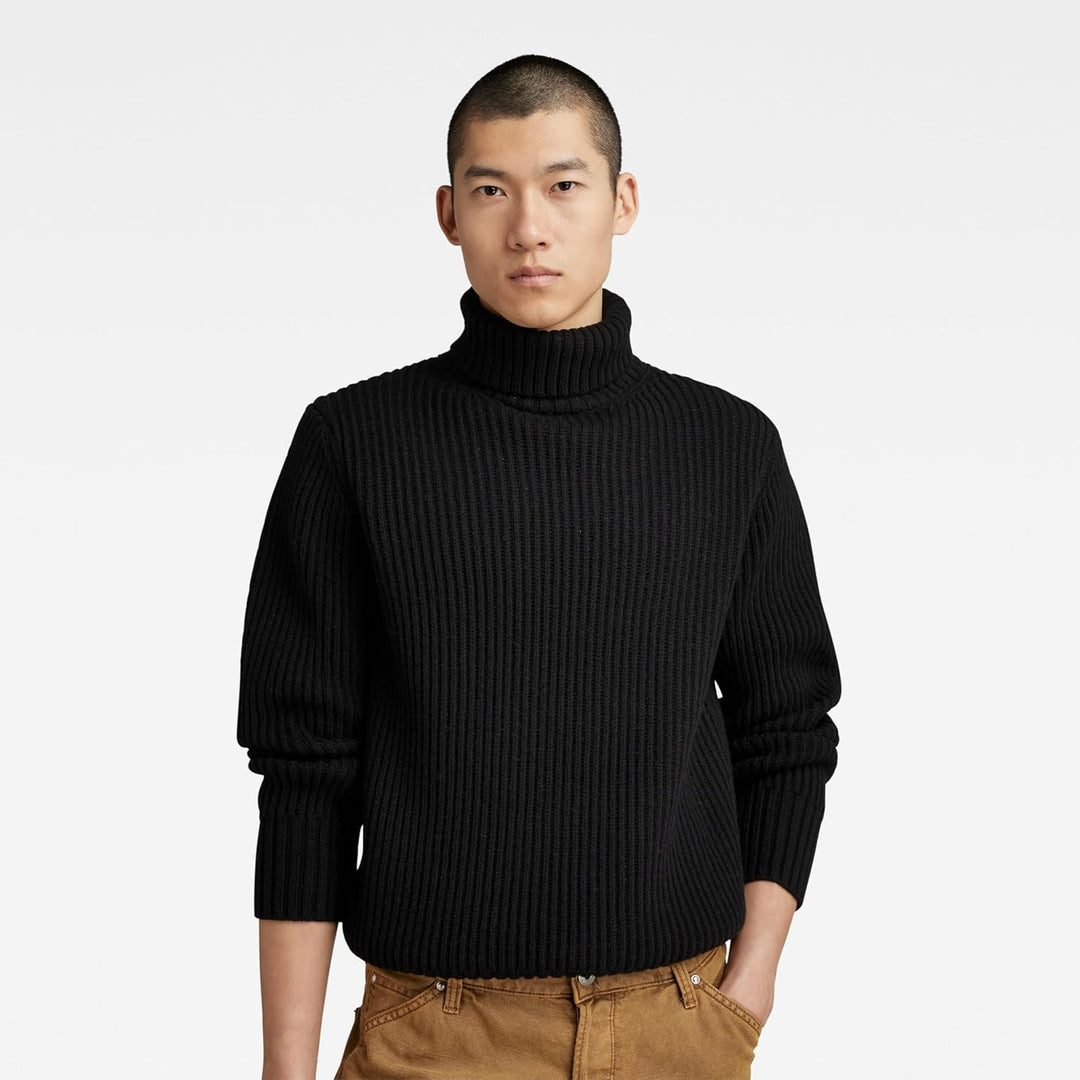 G-Star Herren Essential Turtle Knitted Pullover Knits S Schwarz (Dk Black D23732-d447-6484), S Schwa