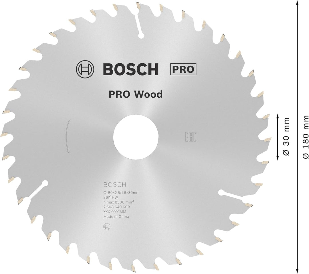 Bosch Professional 1x Kreissägeblatt Optiline Wood (Sägeblatt für Holz, Ø 180 x 30 x 2,6 mm, 36 Zähn