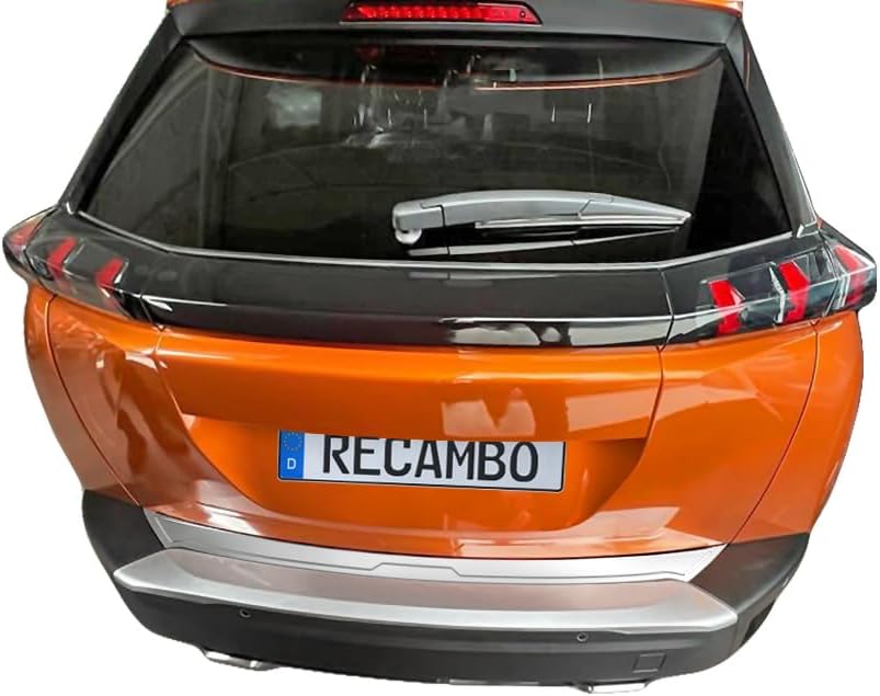 RECAMBO Ladekantenschutz Edelstahl matt gebürstet mit Textur - kompatibel für Peugeot 2008 2 - ab 20