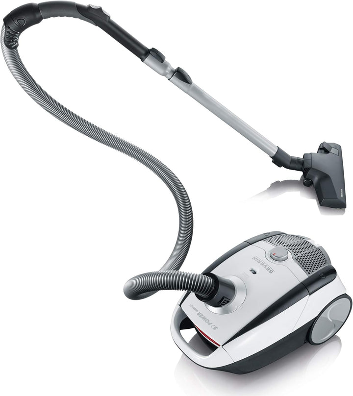 Severin BC 7035, Beutel-Staubsauger, ‎750 Watt, 2 L, ‎25.5 x 35.5 x 20 cm, Schneeweiss-platingrau 2L