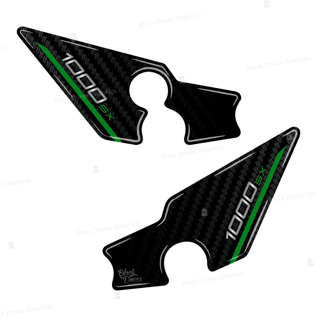 Harzbeschichtete 3D-Aufkleber kompatibel mit KAWASAKI Ninja 1000 SX 2020-2022 (Einstiegsschutz) Absa