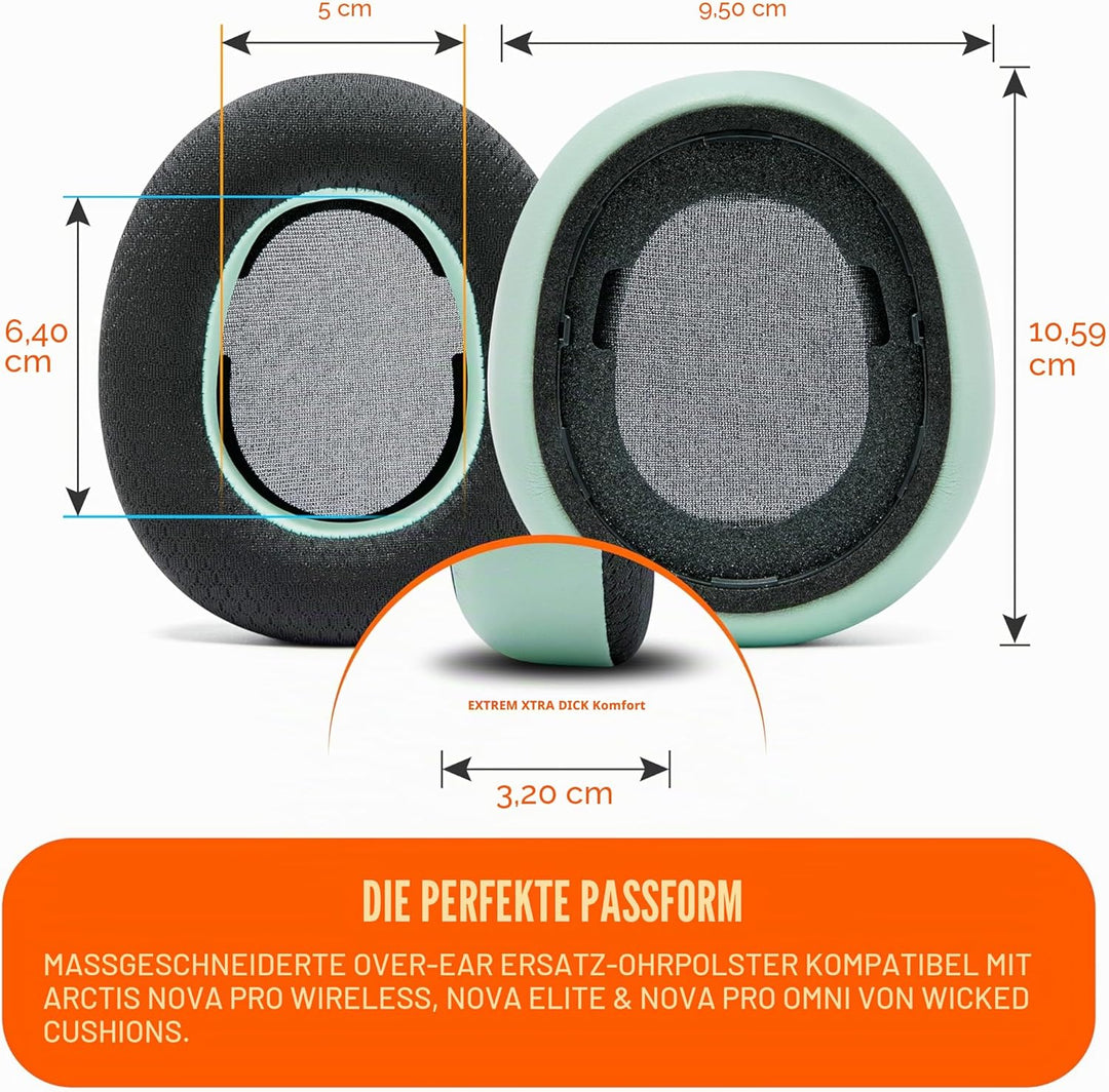 WC Freeze Nova Pro Wireless – Hybrid-Gewebe-Kühlgel-Ersatz-Ohrpolster für Steelseries Arctis Nova Pr